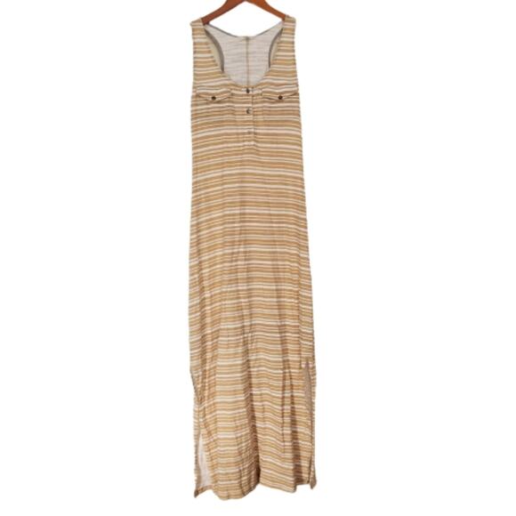 Land's End Striped Racerback Slitted Maxi Dress - Picture 1 of 11